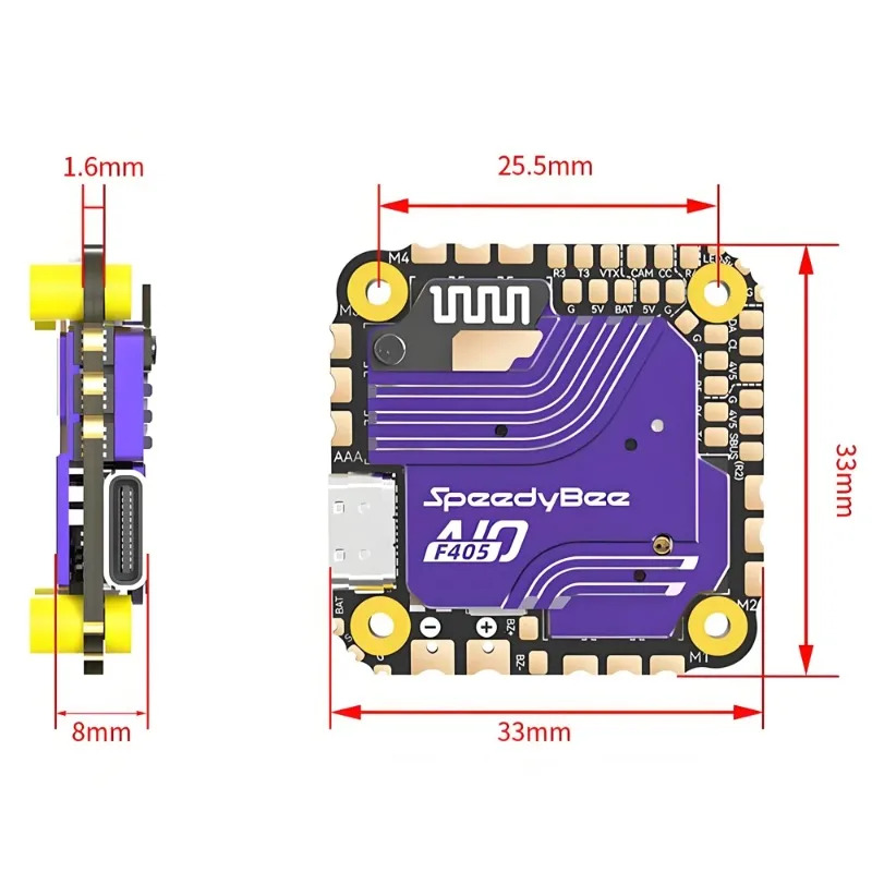 SpeedyBee F405 AIO Flight Cont - огляд і ціна Fpv Drone Flight Controller
